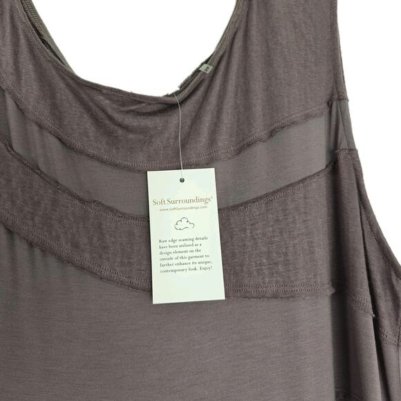 Soft Surroundings Margot Maxi Dress Size 2X Dusty Purple Raw Edge Tiered New - Picture 4 of 10